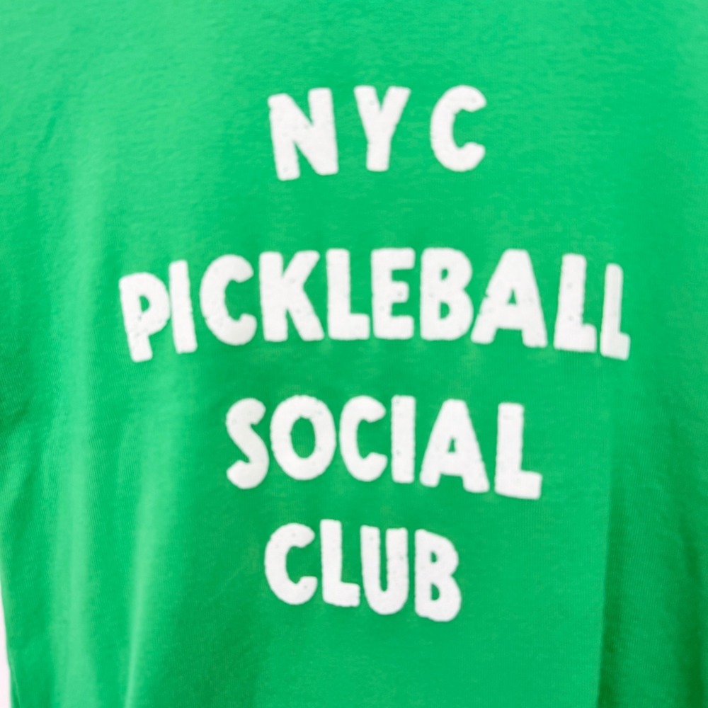 Junk Food NYC Pickleball Social Club Graphic Crop Tee Womens Small Green - Picture 4 of 8